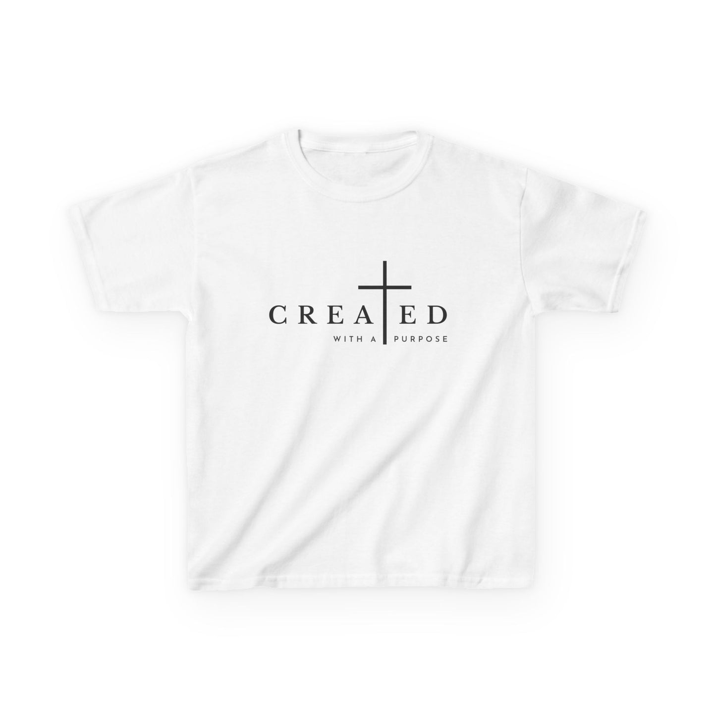 Kids 'Created with a Purpose' Tee - Inspirational Heavy Cotton T-Shirt