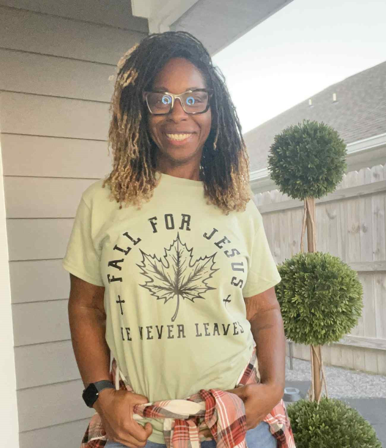 Fall for Jesus, He never leaves Tee
